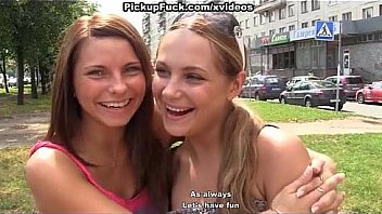 Two sexy girls in hot outdoor fuck